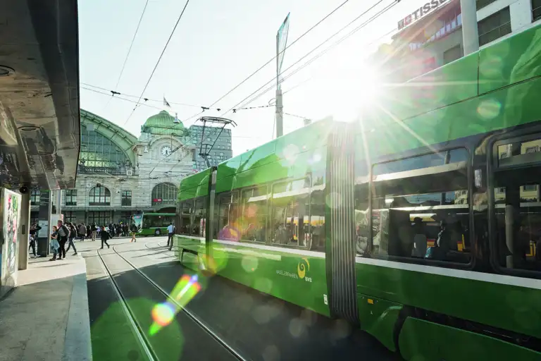 Imagefoto von den Basler Verkehrsbetrieben (BVB) am Bahnhof Basel