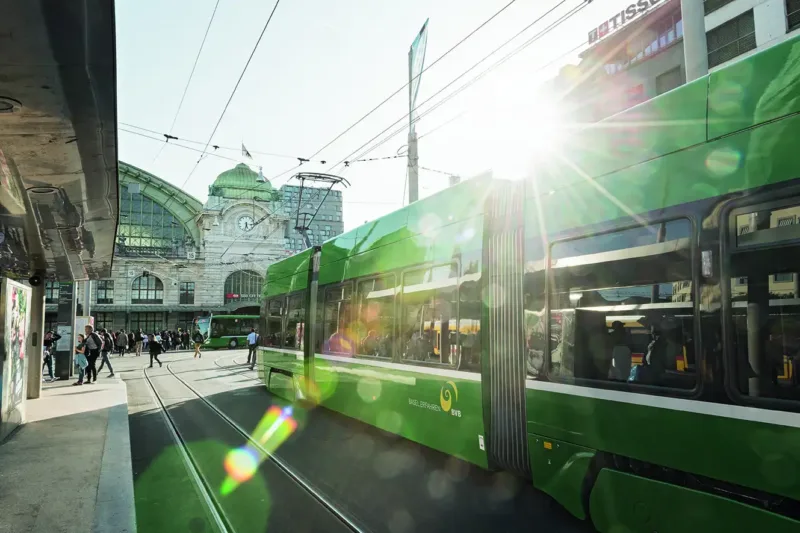 Imagefoto von den Basler Verkehrsbetrieben (BVB) am Bahnhof Basel