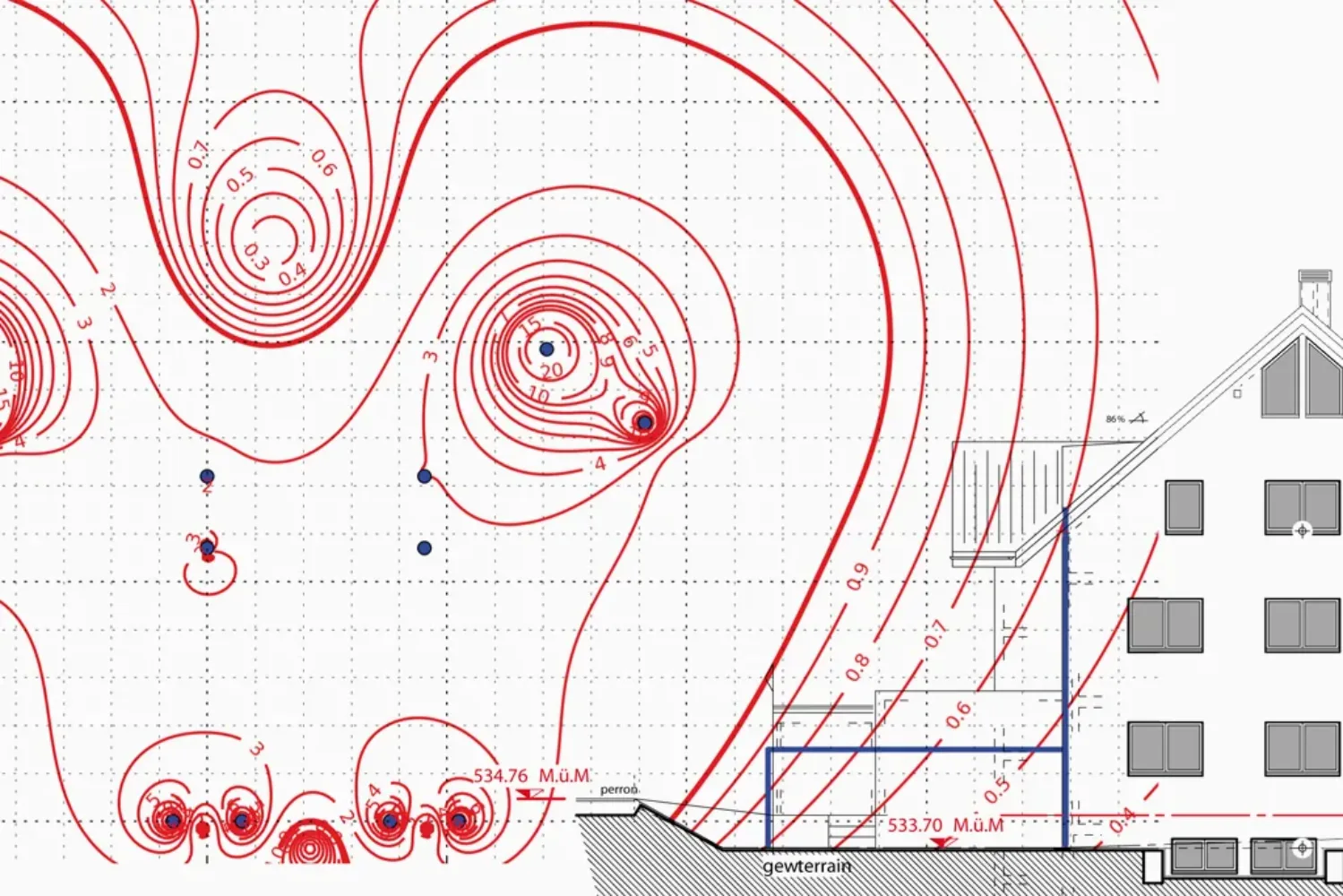 Enotrac - Querschnitt Simulation SIMENT